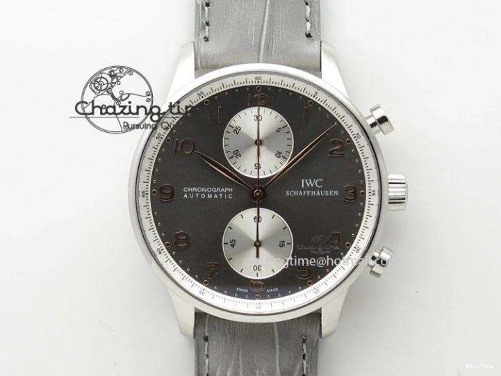 MIROTIME 0121 Portuguese IW545407 Black Dial ZF 1:1 Best Edition On Dark Blue Leather Strap DailyWear 7337